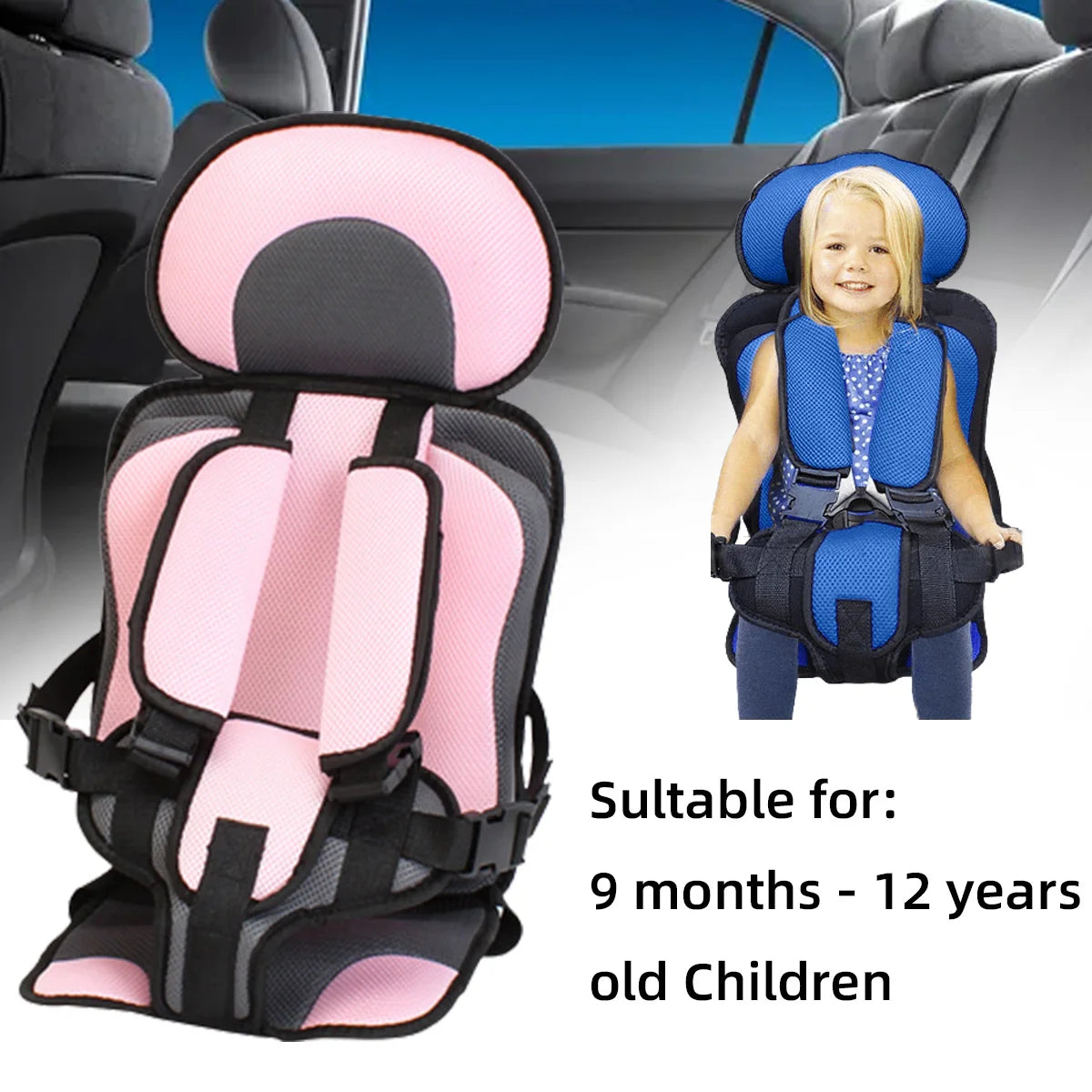 Tapis de siège sécuritaire pour les enfants de 6 mois à 12 ans